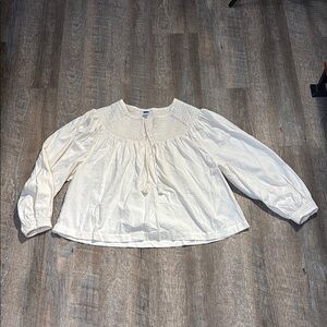 Old Navy Ivory Women's Blouse with Textured Yoke